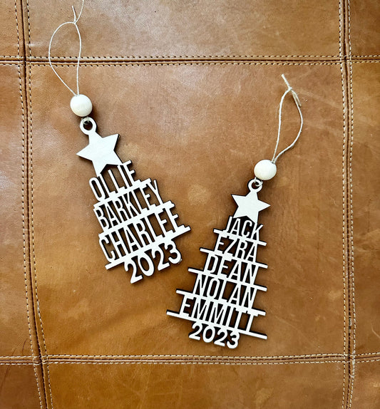Custom Wood Tree Ornaments