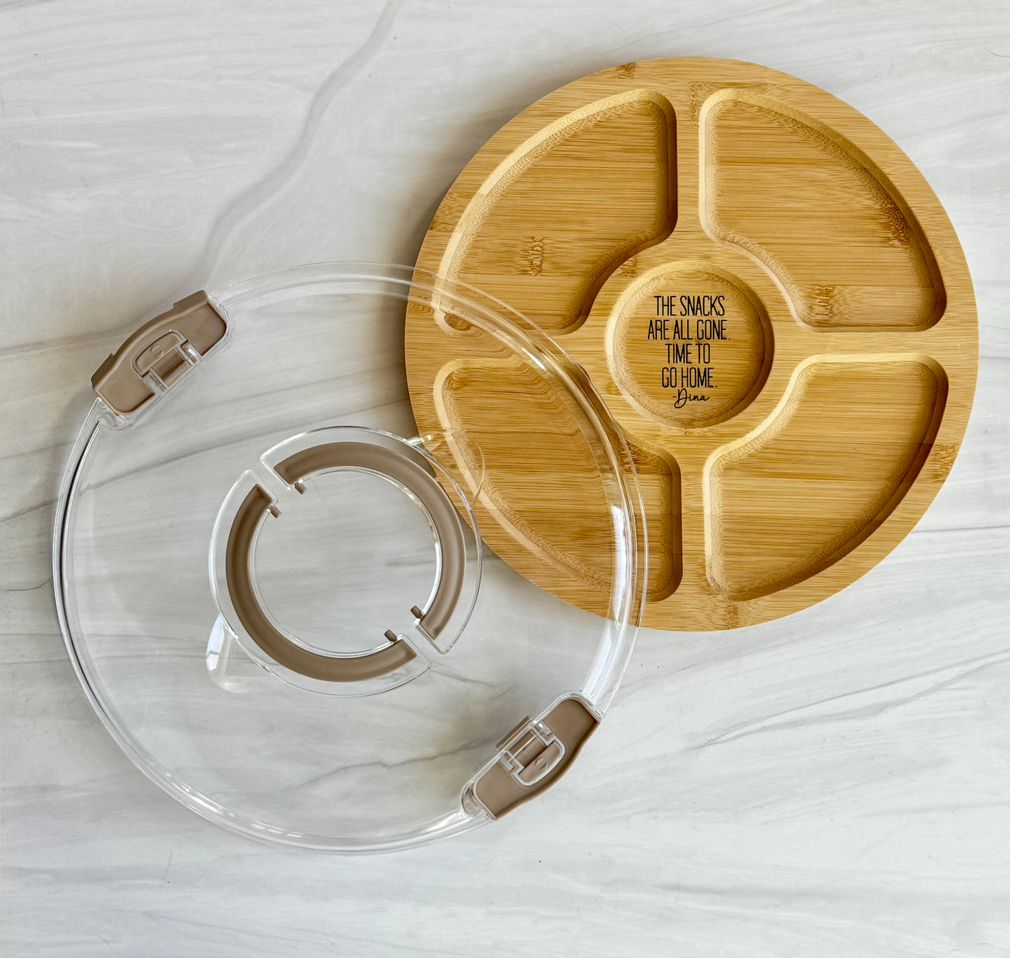 Round Bamboo Serving Dish with Lid