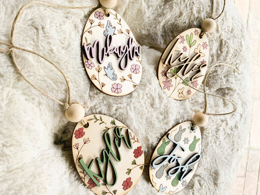 Egg Easter Basket Tags