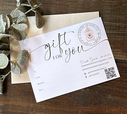 D. Snow Design Co. Gift Card